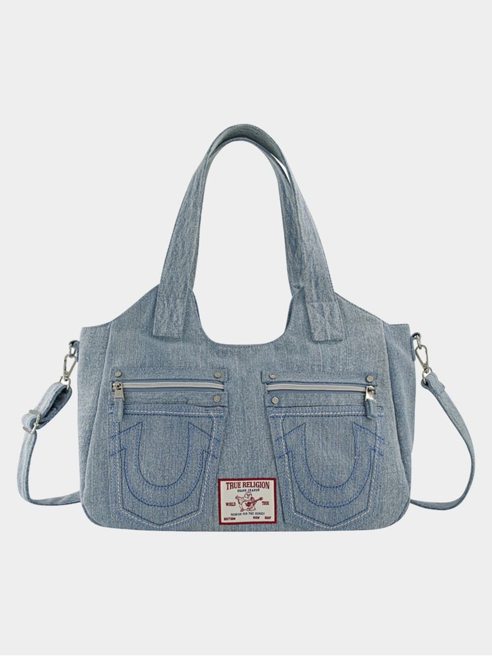 True religion denim shoulder satchel